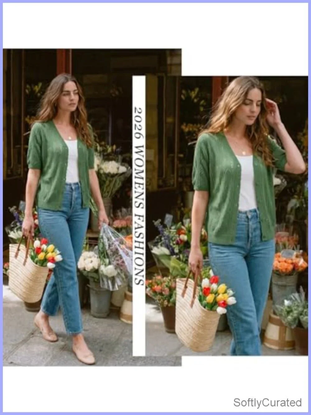 Crochet Short Sleeve Cardigan Lightweight Shrug V-Neck Button Front